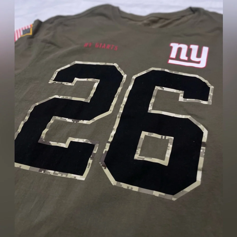 MSAQUON BARKLEY NY New York Giants Salute to Service Military‎ T Shirt Mens XXL